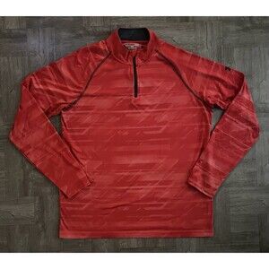 Under Armor Men's L Red Half-Zip Pullover Loose Lightweight Heat Gear Large